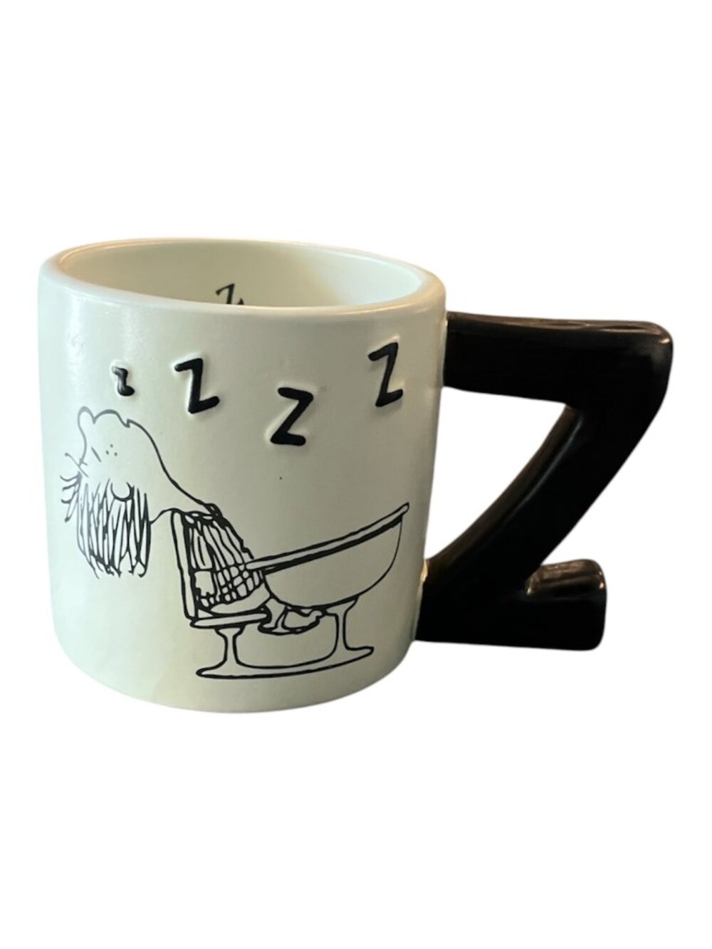 PEANUTS Mug Peppermint Patty zZZZ Sleeping at Desk Z 3D Handle HALLMARK 16 oz